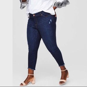 Loft Plus Chewed Hem Skinny